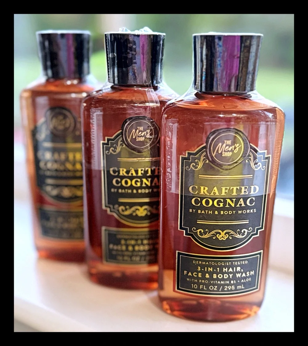 Bath & Body Works 10 oz Crafted Cognac Men's 3-in-1 Hair Face Body Wash Gel x3